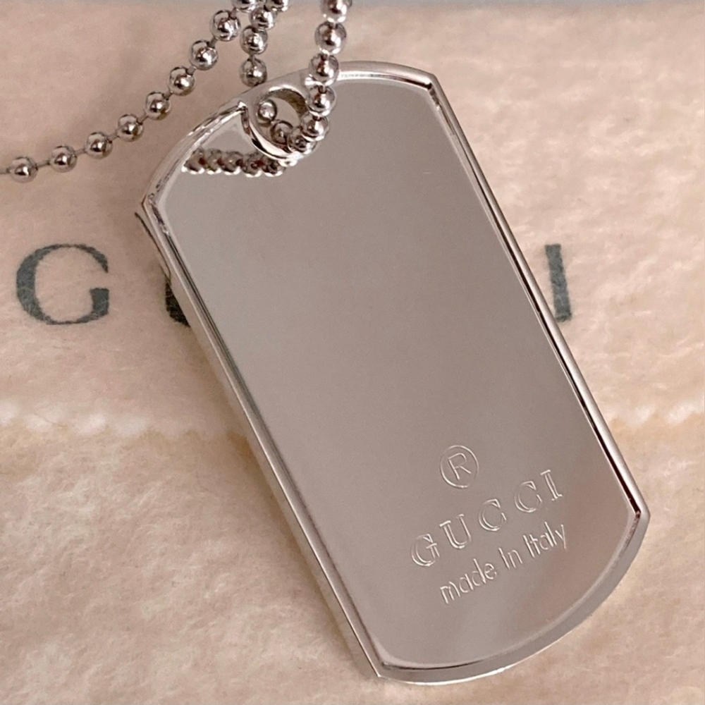 Gucci Dog Tag Pendant 925 Sterling Silver
